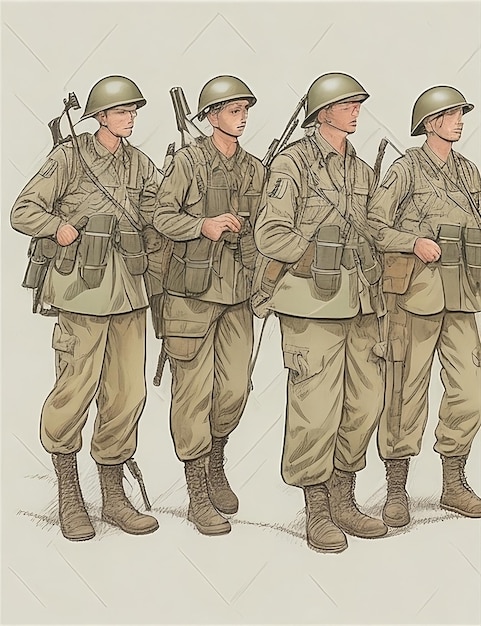 a sketch of soldiers from the army