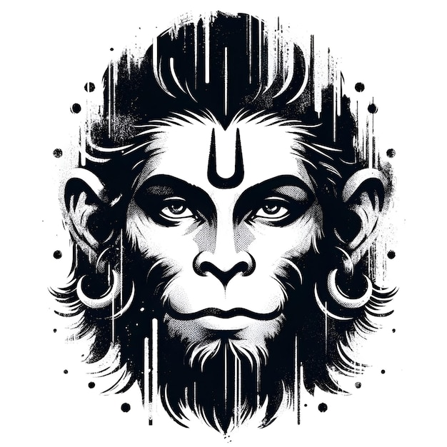 Premium Photo | Sketch style illustration for hanuman jayanti with ...
