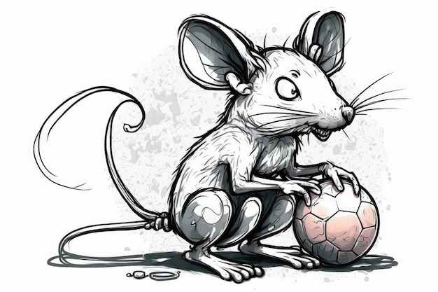 Premium AI Image  Sketch for a tattoo rat ball or rat king