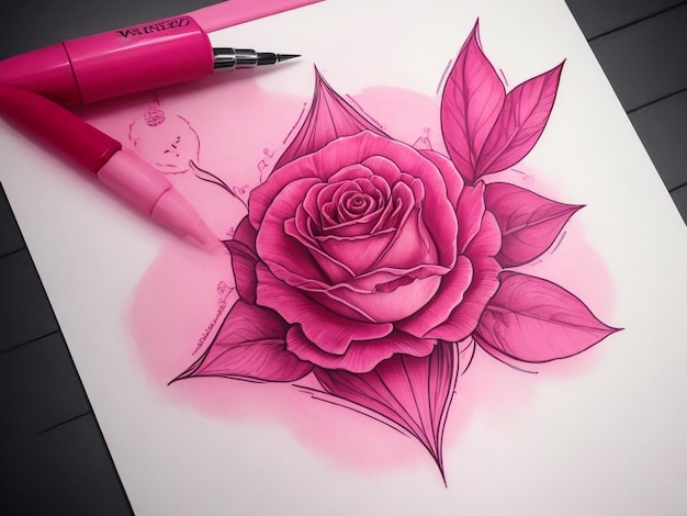 A sketch tattoo vectorized de color