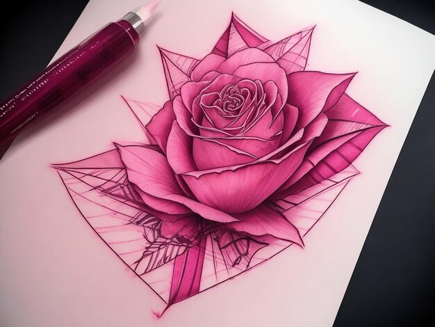 A sketch tattoo vectorized de color