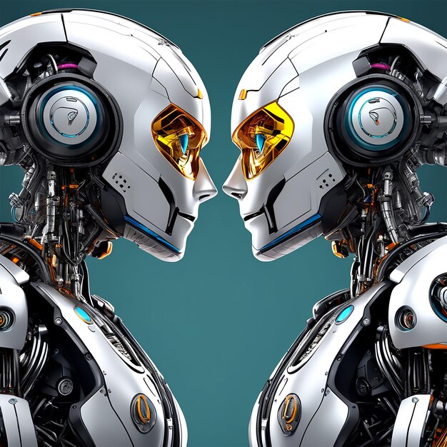 A Sketch Of Two Robots Talking To Each Other With A Surreal Look And Narrow Aspect Ratio Hd Uhd