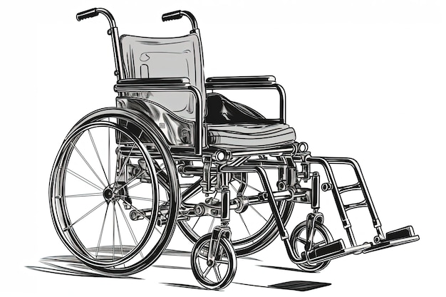 Sketch of a wheelchair on a white background Generative ai