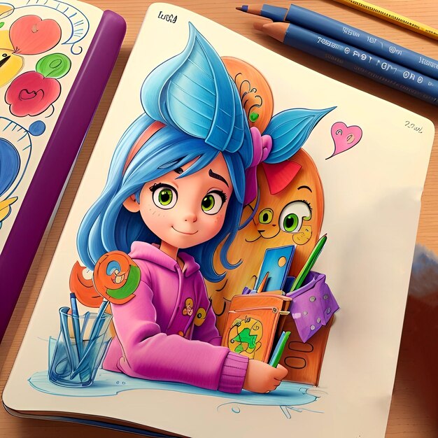 Sketchbook and pencil colored masterpieces 3d animation style