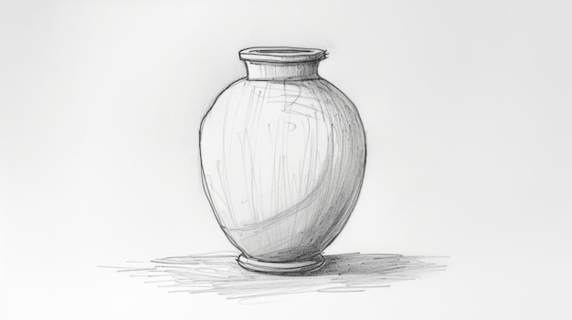 Sketched Ceramic Vase Drawing