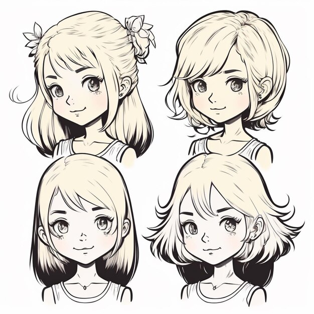 Female hair reference. (Short)