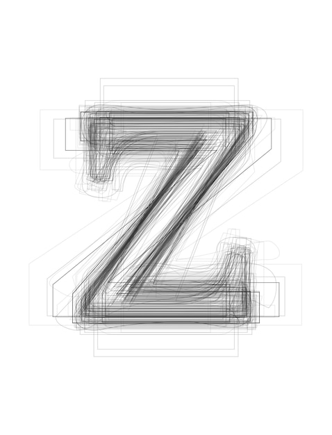 Sketchy alphabet lowercase letter z