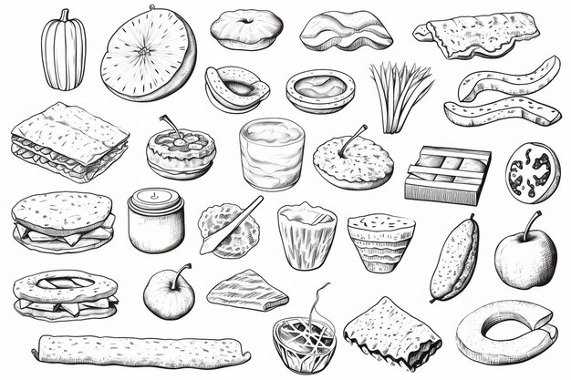 Foto disegno alimentare di sketchy snacks