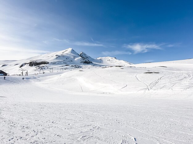 Photo ski day in flims laax falera in the swiss alps
