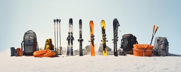 写真 軽い背景のスキー機器 ジェネレーティブai