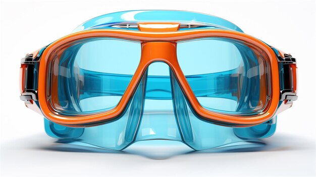 Ski goggles on a white background 3d illustration 3D rendering