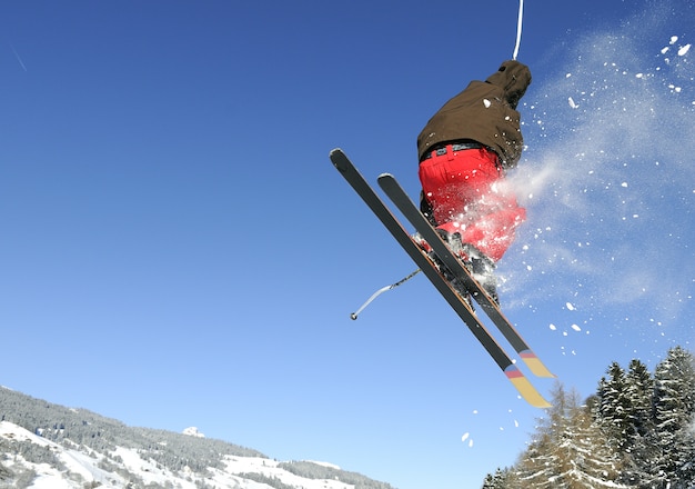 ski jump freestyle snow