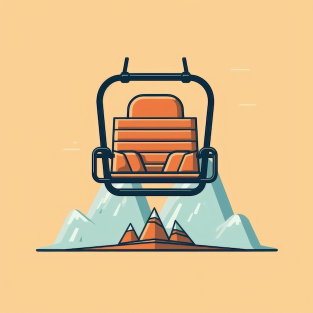 Ski lift chair mascot for a company logo Generative AI