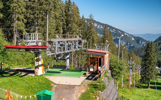 Ski lift chair in resort Jasna in Low Tatras mountains Slovakia