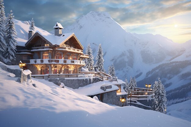 Ski Lodge in the Alps