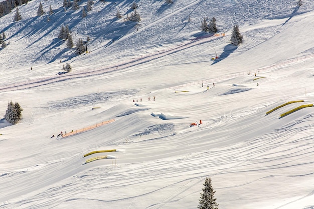 Ski resort Bad Gastein in winter snowy mountains Austria Land Salzburg Austrian alps nature and sport background