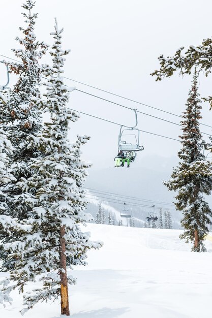 Ski resort at the end of the season after the snow storm in Colorado.