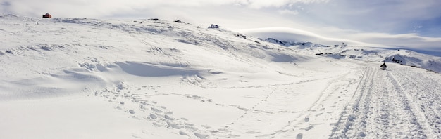 Ski resort of Sierra Nevada in winter