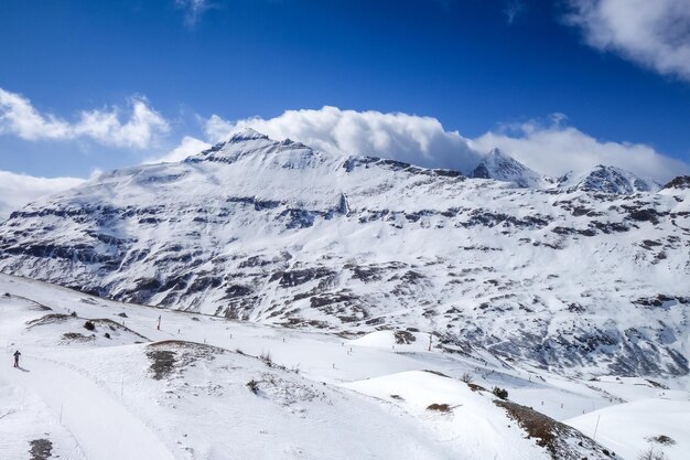 Ski slopes of Val cenis in the french alps