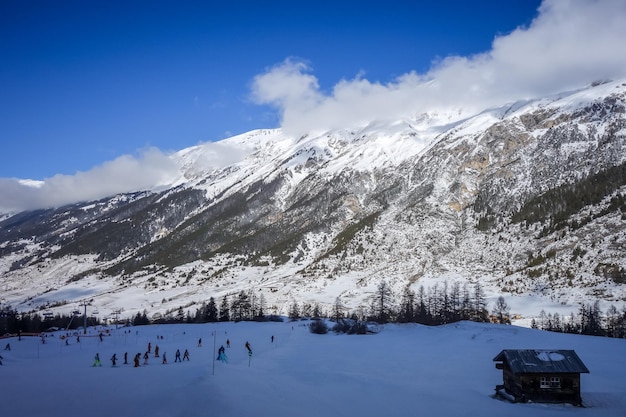 Photo ski slopes of val cenis in the french alps