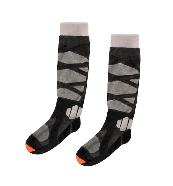 ski socks for winter mountain activities isolated on white background