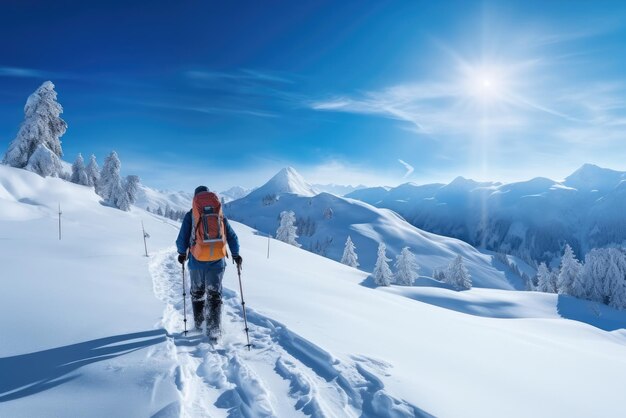 Ski-toerisme in het alpine landschap