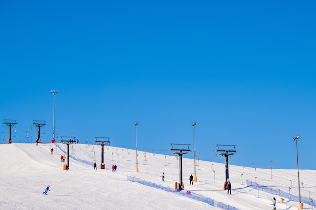 Skicentrum van Vogel Triglav natuurpark Julische Alpen Slovenië Europa