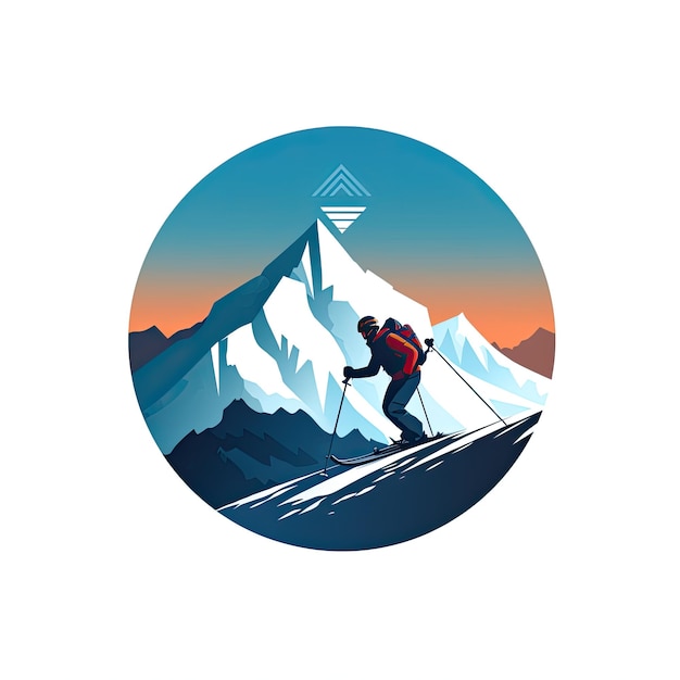 Skiër in de bergen Vector illustratie van een skiër in de bergen
