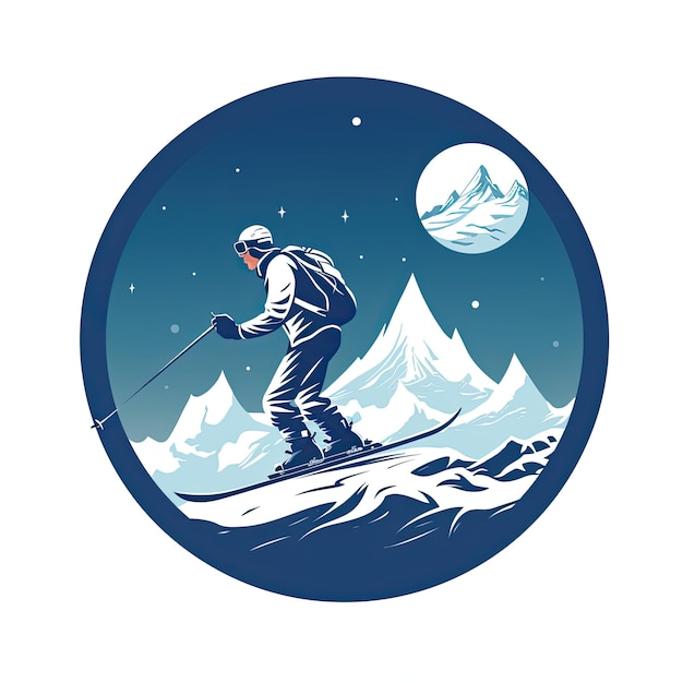 Skier in the mountains Vector illustration of a skier in the mountains