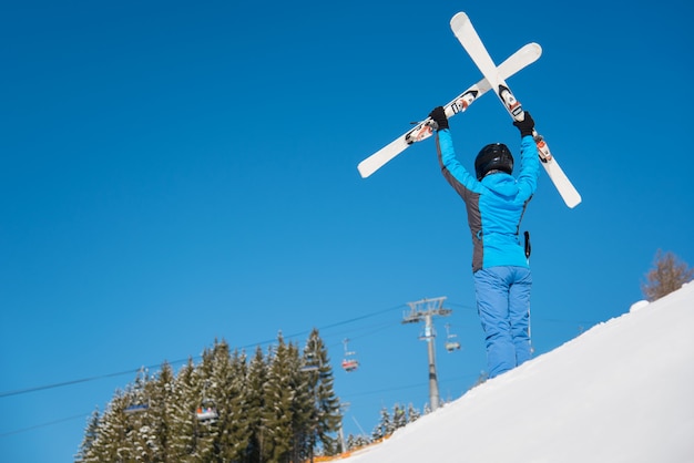 Skier in the mountains