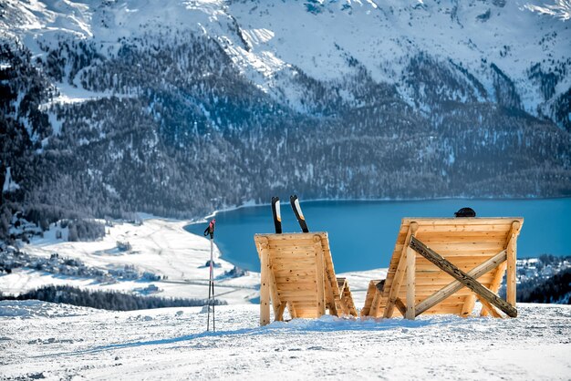 Skier in sunny break