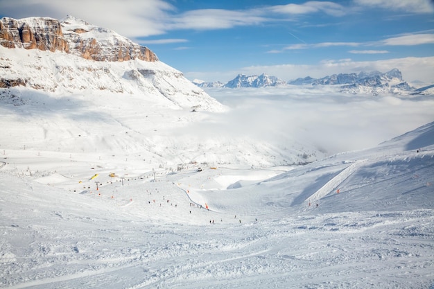 Skigebied in de Dolomieten