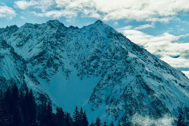 Skiing area mountain in Austria