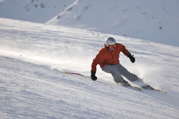 skiing on on now at winter season