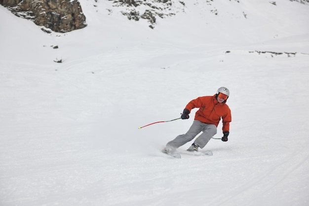 skiing on on now at winter season