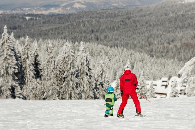 Skiing together