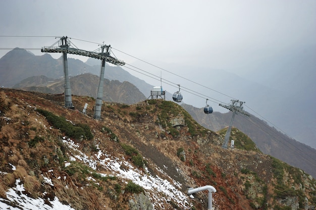 Skilift in Sotchi Krasnaya Polyana, Sotchi, Rusland