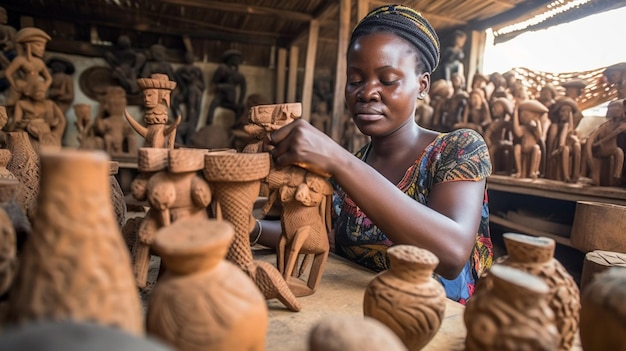 Photo the skill and artistry of african crafts men