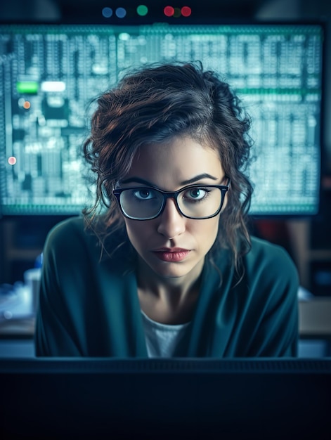 Skilled Female Programmer at Work AI Generated