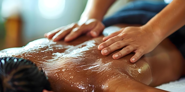 Skilled hands of a masseuse providing relief and relaxation to a client Concept Massage Therapy Relaxing Techniques Healing Touch Spa Experience Stress Relief