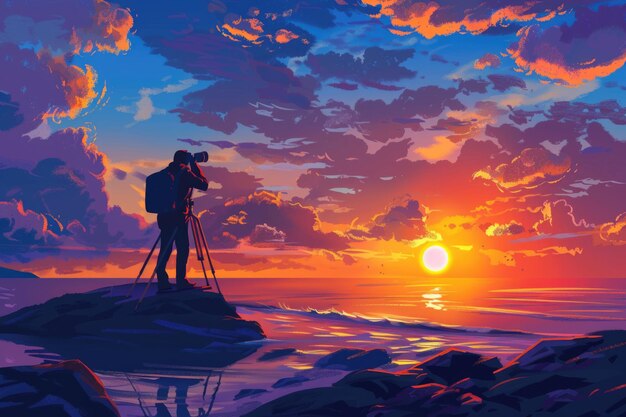 skilled sunset capture in art