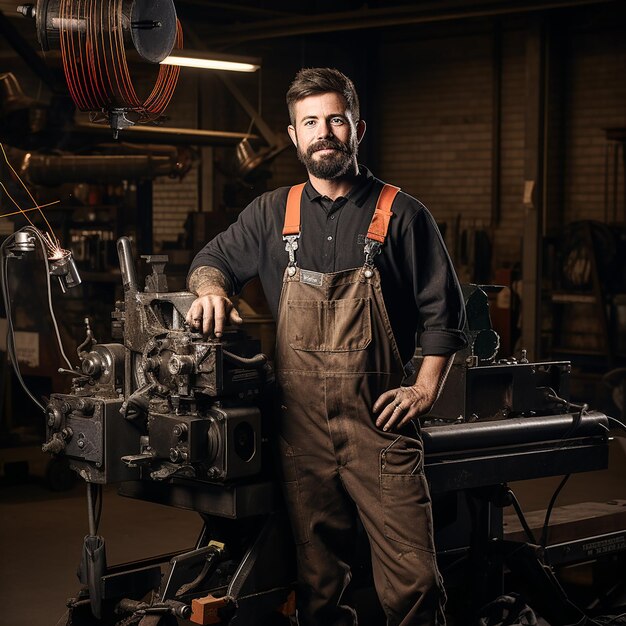 Skilled Welder with Welding Machine