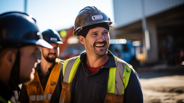 Photo skillful multiethnic engineer working on construction site