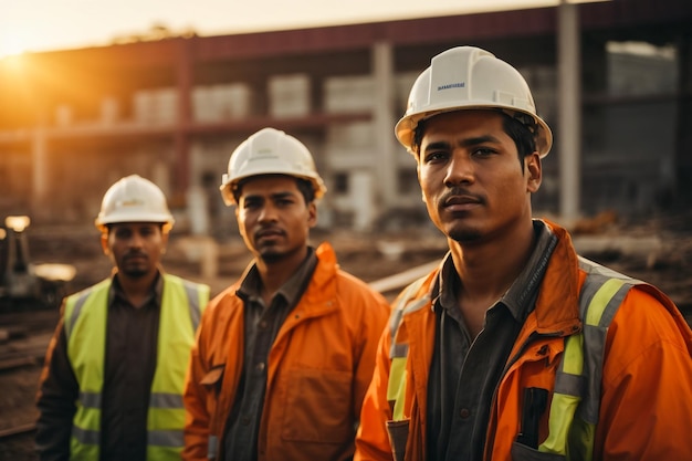 Skillful worker attending brief meeting in the factory Industrial people and manufacturing labor c