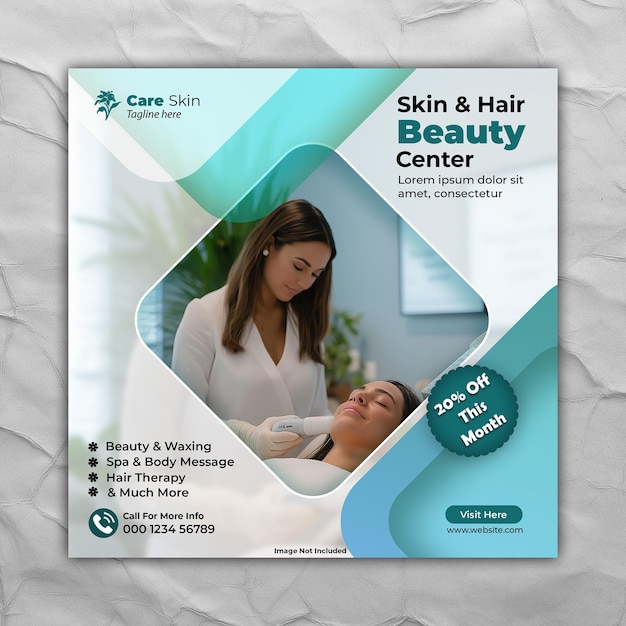 Skin Care Clinic Template Square Instagram post