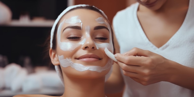 Skin care cosmetic procedures for facial care Generative AI