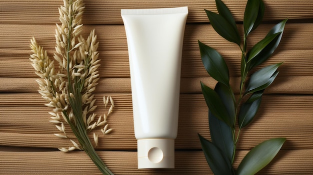 Premium AI Image | skin care facewash bottle on neural background