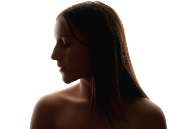 Skin care therapy female silhouette portrait woman