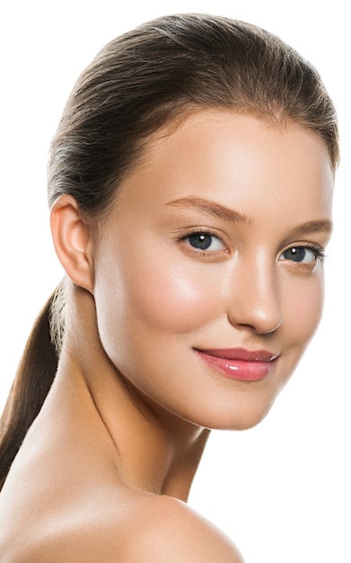 Skin care woman beauty natural make up. Close up view.