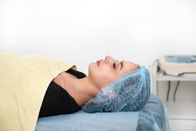 Skin carea young woman in a beauty salon